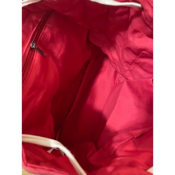 Disney X Junk Food Red‎ Blue Mickey Mouse Canvas Cotton Drawstring Backpack - Picture 7 of 8